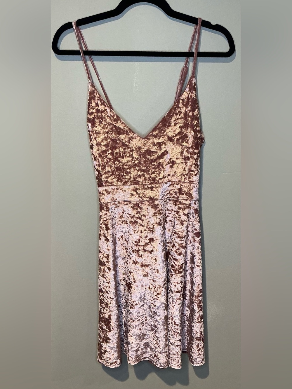 R. Vivimos 2XL Mauve Crushed Velvet Cowl Back Stretch Dress